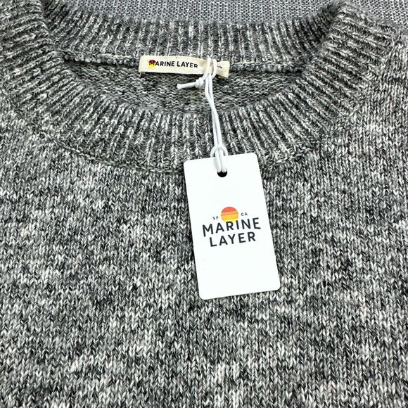 Marine Layer Sweater Womens XL Alma Puff Sleeve Charcoal Grey Pullover Comfort - Picture 3 of 11